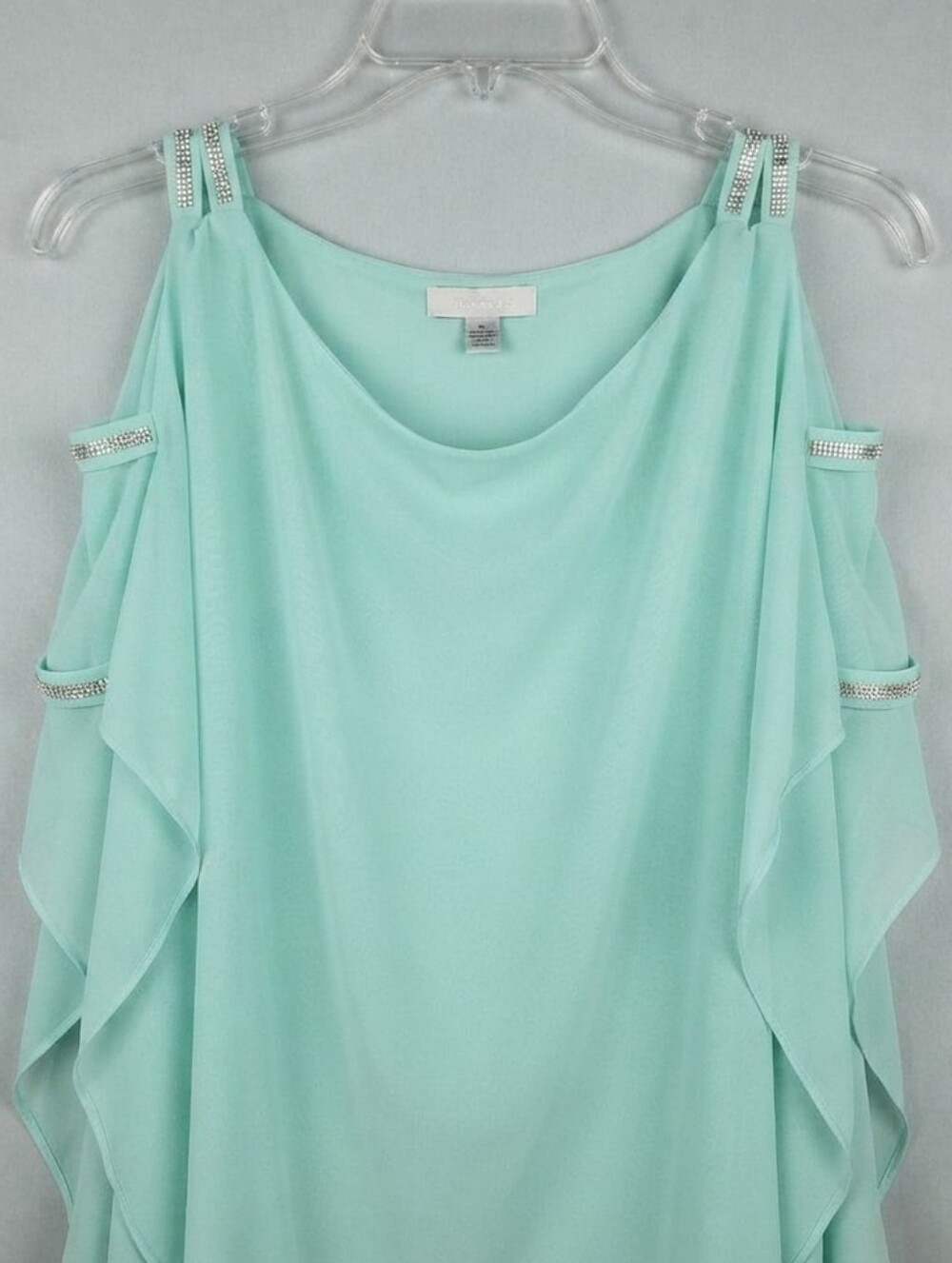 JM Collection Aqua Blue Top